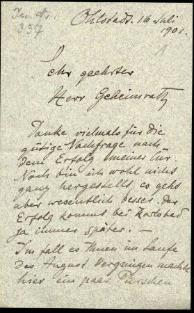 5-10-11-10.0000: Kaulbach, Friedrich August von; diverse Schreiben ff.: Einladung zur Jagd nach Ohlstadt bei Murnau
