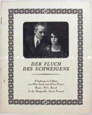 Programmheft zu dem deutschen Spielfilm "Der Fluch des Schweigens"