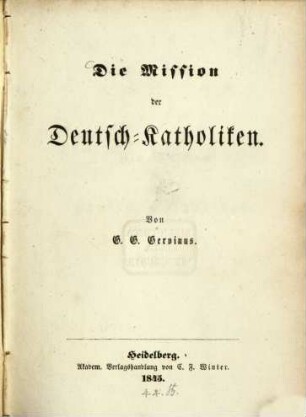Die Mission der Deutsch-Katholiken