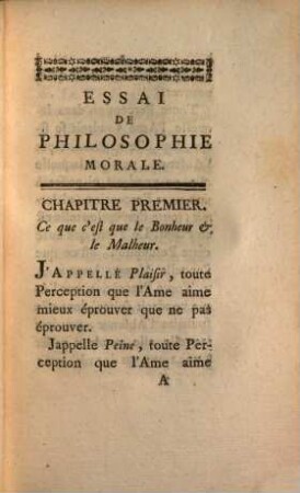 Essai de philosophie morale