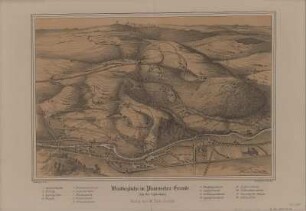 Vogelschauansicht von der Windbergbahn von Freital bis Possendorf, Lithographie, 1860 : Windbergbahn im Plauenschen Grunde : aus der Vogelschau / Gezeichnet von Brescius. [Lith. v. H. Williard]. - Dresden : Türk , 1860. - 1 Vogelschaukt. : kolor. Lithogr. ; 32 x 22 cm