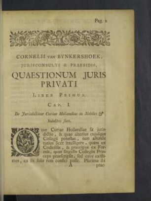 Liber Primus.