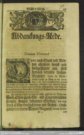 Abdanckungs-Rede