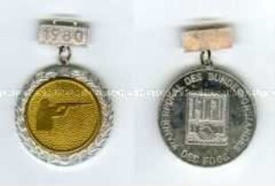 Medaille des Wanderpokals Sportschießen des Freien Deutschen Gewerkschaftsbundes (FDGB)