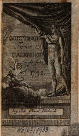 Göttinger Taschen Calender Für das Jahr .... 1792