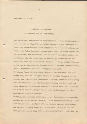[W187a]: Adelbert von Chamisso : ein Beitrag zum 200. Geburtstag