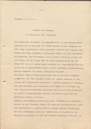 [W187a]: Adelbert von Chamisso : ein Beitrag zum 200. Geburtstag