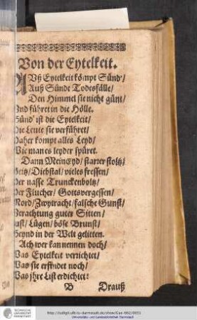 Von der Eytelkeit