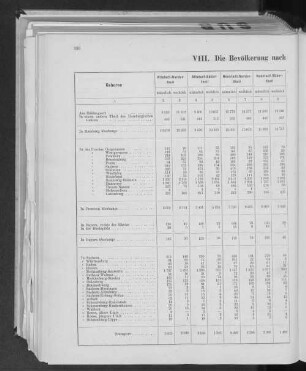 VIII. Die Bevölkerung nach dem Geburtsort unterschieden.