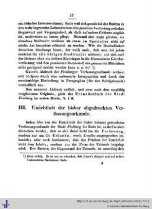 III. Unächtheit der bisher abgedruckten Verfassungsurkunde.