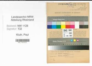 Entnazifizierung Paul Kluth , geb. 18.10.1907 (Polizist)