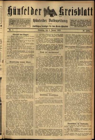 Ausgabe vom Samstag, den 06. Januar 1923.