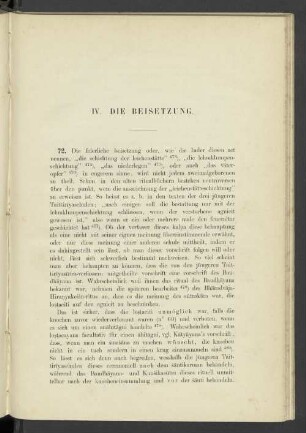 IV. Die Beisetzung