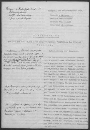 Neuneck mit Böffingen und Unteriflingen: Pfarrbericht 1928