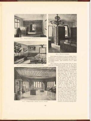 Märkisches Museum, Berlin: Innenansichten naturgeschichtliche Sammlung, Raum für Druckerkunst (aus: Neubauten der Stadt Berlin, Bd. VIII, 1909)
