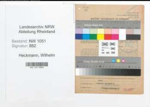 Entnazifizierung Wilhelm Heckmann , geb. 25.04.1913 (Buchhalter)
