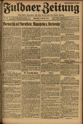 Erste Ausgabe vom Sonntag, den 04. März 1923.