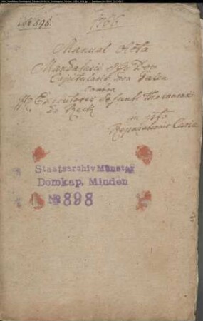 Reparatur der Curie des Geheimrats und Domküsters von der Reck: Rechnungen; Auseinandersetzung mit den Testamentsvollstreckern über die Übernahme der Kosten, Übernahme der Curie durch von Galen