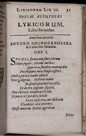 Lyricorum Liber Secundus