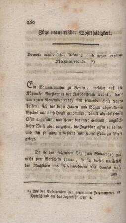 Züge maurerischer Wohlthätigkeit