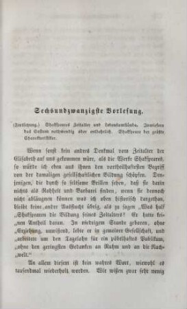 Sechsundzwanzigste Vorlesung
