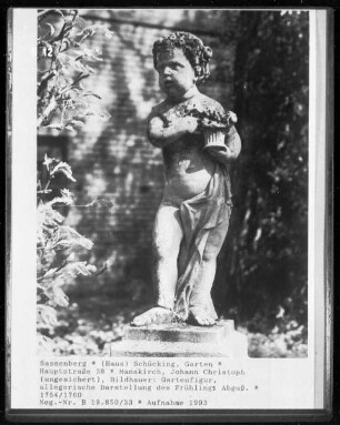 Gartenfigur, allegorische Darstellung des Frühling. Abguß.