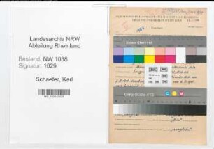 Entnazifizierung Karl Schaefer , geb. 15.07.1904 (Feinmechaniker)