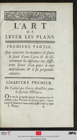 Chapitre Premier. De l’utilité des Cartes détaillées pour le Service Militaire