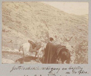 Gesteinschichtenverschiebung beim Aufstieg von 'en fara [ain fara].