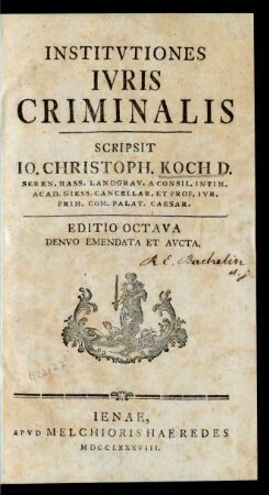Institvtiones Ivris Criminalis