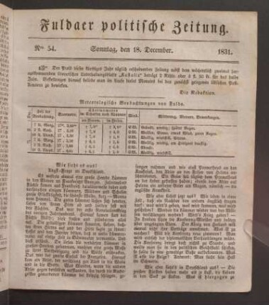 Sonntag, den 18. December. 1831