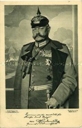 Paul von Hindenburg, mit Zitat