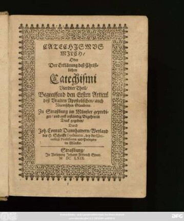 4: Begreiffend den Ersten Articul deß Uralten Apostolischen/ auch Nicenischen Glaubens