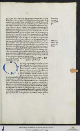 A. Hirtii Aut Opii Commentariorum De Bello Africo Liber Quintus