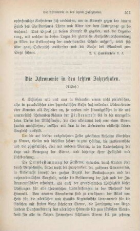 511-523 Die Astronomie in den letzten Jahrzehnten : Schluß