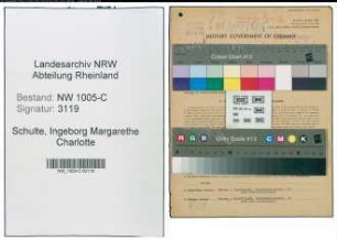 Entnazifizierung Ingeborg Margarethe Charlotte Schulte , geb. 15.11.1922 (Sachbearbeiterin)