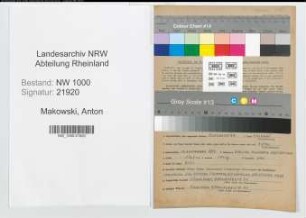 Entnazifizierung Anton Makowski, geb. 12.09.1897 (Postsekretaer)