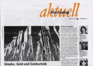 Sonderdruck zum Kirchentag 2001 u.a. zum Thema Kirche und Gentechnik