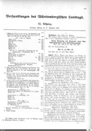 32. Sitzung, Stuttgart, 17.12.1920