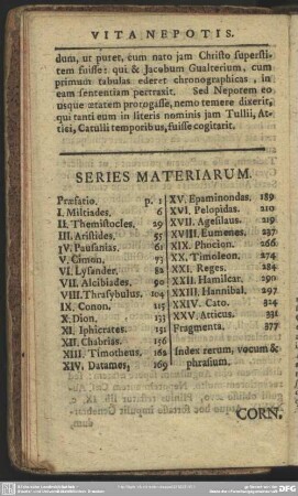 Series Materiarum
