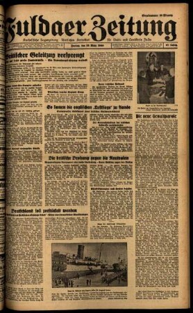 Ausgabe vom Freitag, den 29. März 1940.