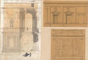 Gmelin, Leopold; Sammlung Gmelin: Handzeichnungen - Folio 2 - verschiedene Häuserfassaden (Ansicht,Teilansichten)