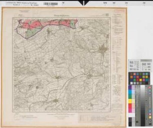 Katasteramt Brilon  Kreis Brilon, Meßtischblatt Mengeringhausen 4619, Farbige Einzeichnung mit Namensliste