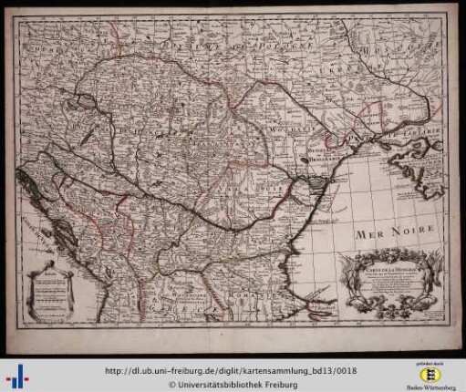 Carte de la Hongrie et de pays qui en dependoient autrefois.