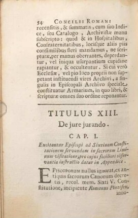 Titulus XIII. De jure jurando.