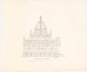 Ruhmeshalle und Kaiser-Friedrich-Museum (Oberlausitzer Gedenkhalle), Görlitz (?): Seitenansicht Friedrichplatz