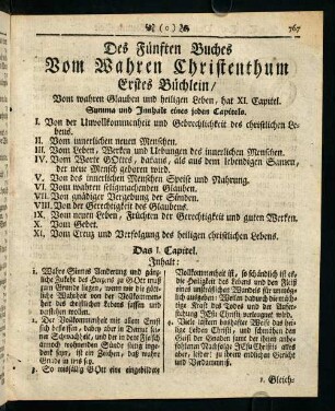 767-864, Des Fünften Buches. Vom wahren Christenthum.