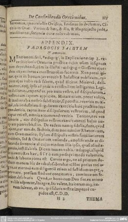 Appendix. Paedagogis Salutem & amorem