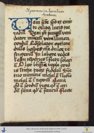 Hymnus in Spiritum Sanctum.