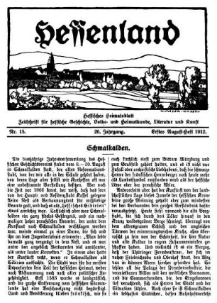 Nr. 15, Erstes August-Heft 1912